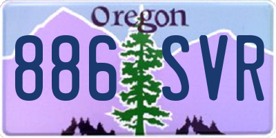 OR license plate 886SVR