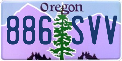 OR license plate 886SVV