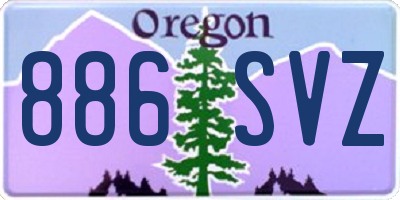 OR license plate 886SVZ
