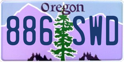 OR license plate 886SWD