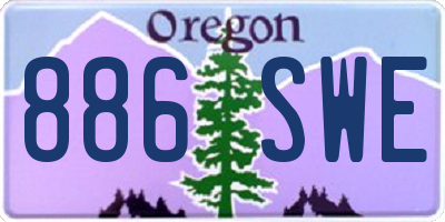 OR license plate 886SWE