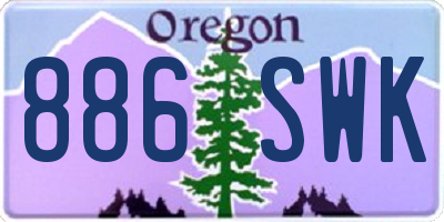 OR license plate 886SWK