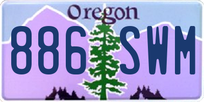 OR license plate 886SWM