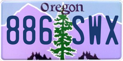 OR license plate 886SWX