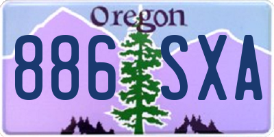 OR license plate 886SXA