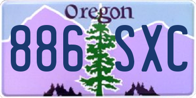 OR license plate 886SXC