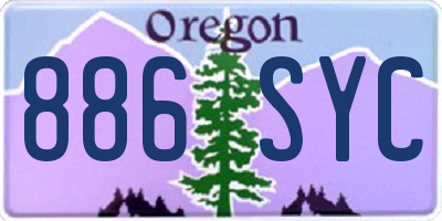 OR license plate 886SYC