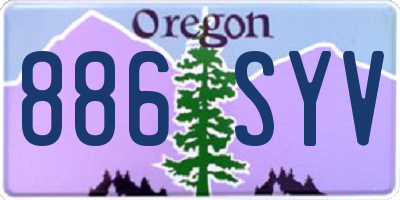OR license plate 886SYV