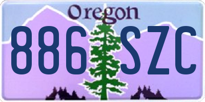 OR license plate 886SZC