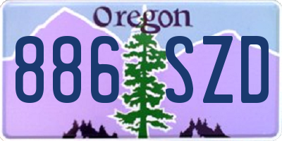 OR license plate 886SZD