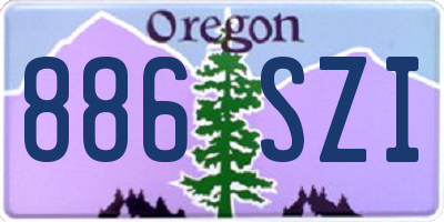 OR license plate 886SZI