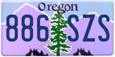 OR license plate 886SZS