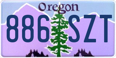 OR license plate 886SZT