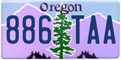 OR license plate 886TAA