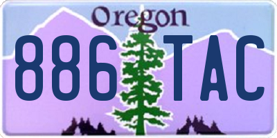 OR license plate 886TAC