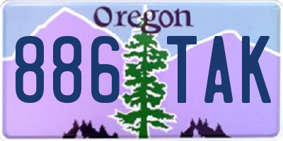 OR license plate 886TAK