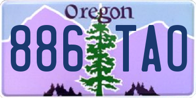 OR license plate 886TAO