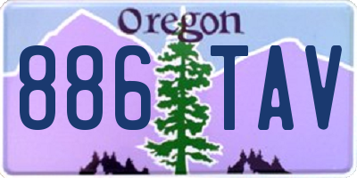 OR license plate 886TAV