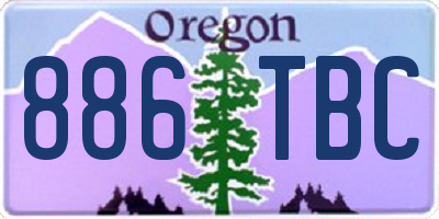 OR license plate 886TBC