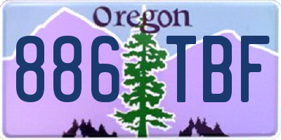 OR license plate 886TBF