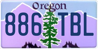 OR license plate 886TBL
