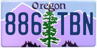OR license plate 886TBN