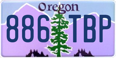 OR license plate 886TBP