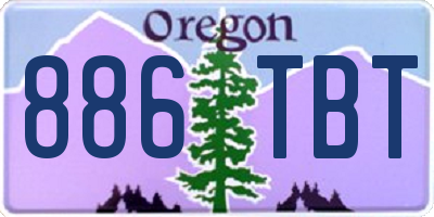OR license plate 886TBT