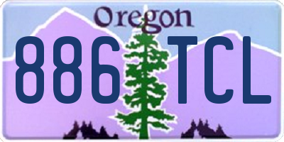 OR license plate 886TCL
