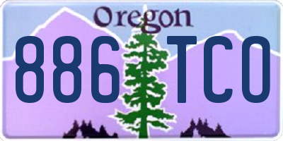 OR license plate 886TCO