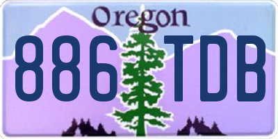 OR license plate 886TDB