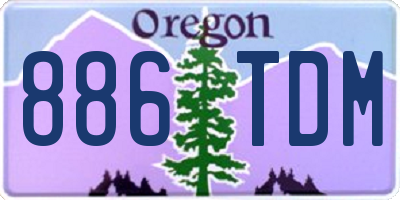 OR license plate 886TDM