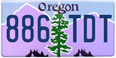 OR license plate 886TDT