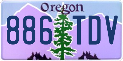 OR license plate 886TDV