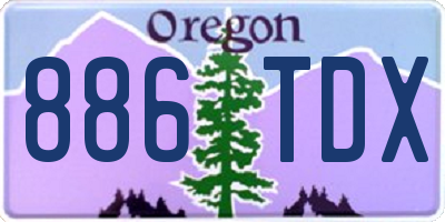 OR license plate 886TDX