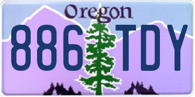 OR license plate 886TDY