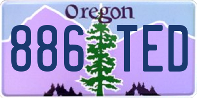 OR license plate 886TED