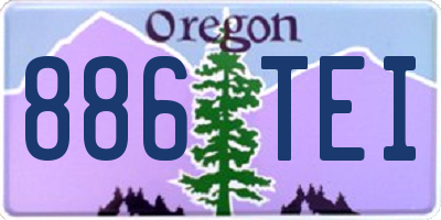 OR license plate 886TEI