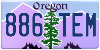 OR license plate 886TEM