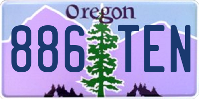 OR license plate 886TEN