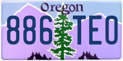 OR license plate 886TEO