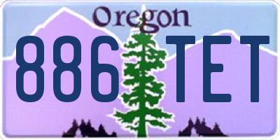 OR license plate 886TET