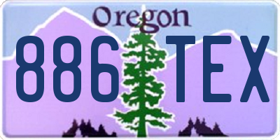 OR license plate 886TEX