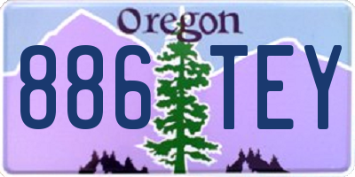 OR license plate 886TEY
