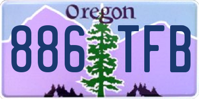 OR license plate 886TFB
