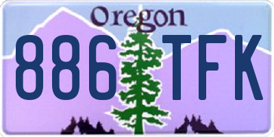OR license plate 886TFK