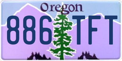 OR license plate 886TFT