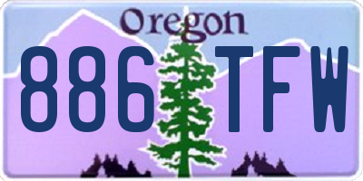 OR license plate 886TFW