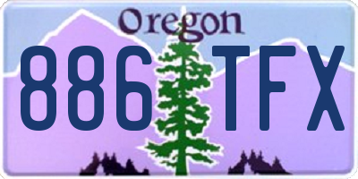 OR license plate 886TFX