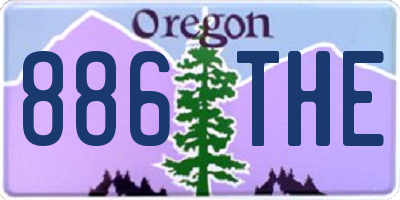 OR license plate 886THE